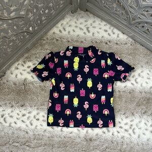 Carter’s short sleeve rashguard girls 3T tropical beach pool party flamingo